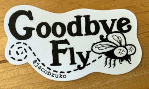 goodbye fly sticker